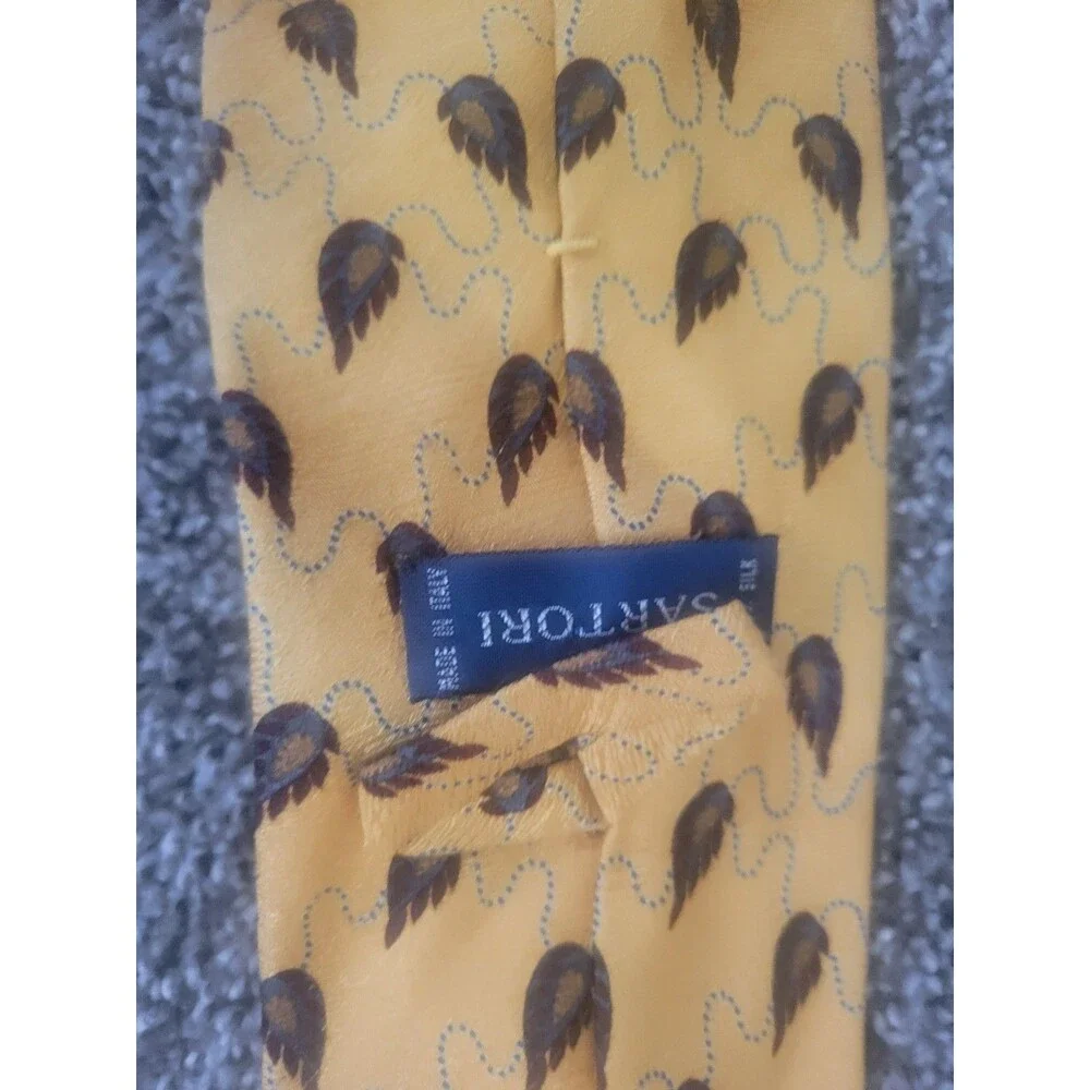 Yellow Patterned Sartori Tie Made In Italy